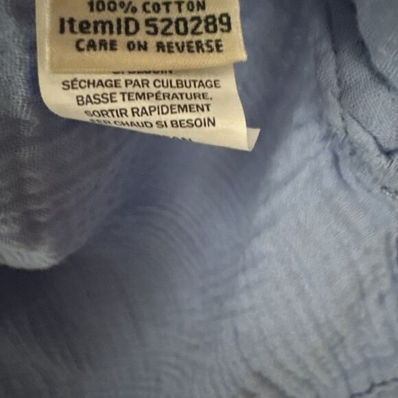 LL Bean Blue Cloud Gauze 100% Cotton Top PXL - Picture 4 of 8